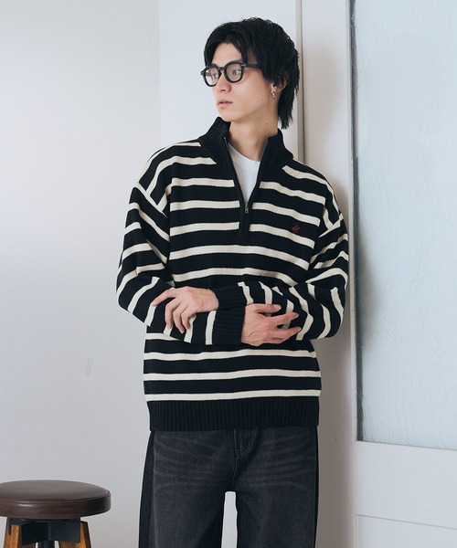 BEVERLY HILLS POLO CLUB(ビバリーヒルズポロクラブ)の「【BEVERLY HILLS POLO CLUB/ビバリーヒルズポロクラブ】ハーフジップニット(ニット/セーター・メンズ・スミクロ/アイボリー/ブラック・MEDIUM/LARGE/X-LARGE)」の21枚目の写真