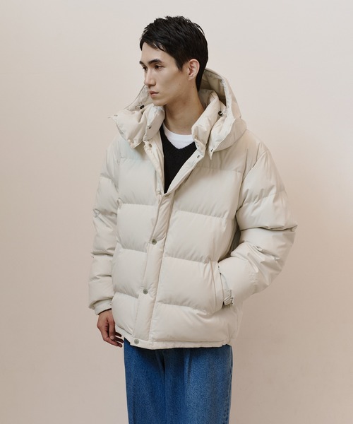 アダムエロペ フード付きダウンジャケット　オフホワイト アダムエロペ フード付きダウンジャケット オフホワイト - メルカリ