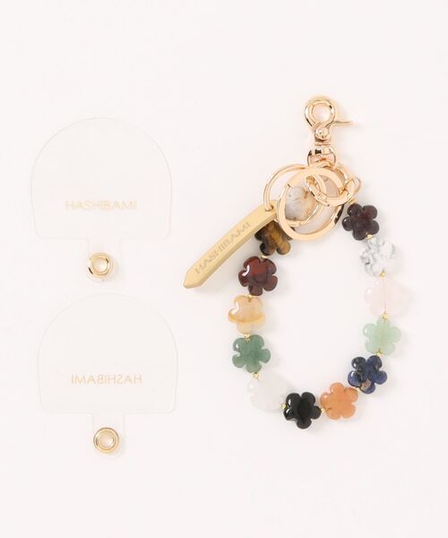 HASHIBAMI(ハシバミ)の「【HASHIBAMI】マルチ スクエア天然石 ハンドストラップ ギフト(スマホグッズ・レディース・ゴールド/シルバー/シルバー系その他2/ゴールド系その他2・FREE)」の4枚目の写真