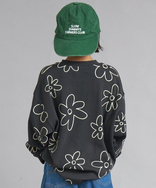 PAIRMANON STREET(ペアマノンストリート)の「ワッフル 総柄 長袖 Tシャツ【PAIRMANON STREET】(Tシャツ/カットソー・キッズ・ブラウン/アイボリー/ブラック/ブルーグレー・100/110/120/130/140/150/160/90)」の10枚目の写真