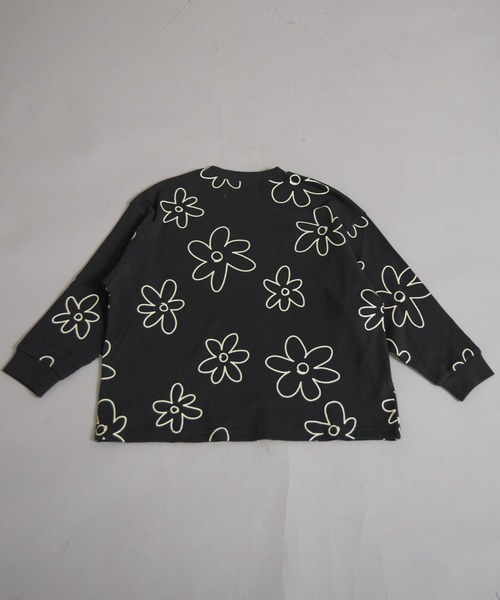 PAIRMANON STREET(ペアマノンストリート)の「ワッフル 総柄 長袖 Tシャツ【PAIRMANON STREET】(Tシャツ/カットソー・キッズ・ブラウン/アイボリー/ブラック/ブルーグレー・100/110/120/130/140/150/160/90)」の12枚目の写真
