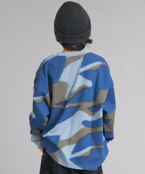 PAIRMANON STREET(ペアマノンストリート)の「ワッフル 総柄 長袖 Tシャツ【PAIRMANON STREET】(Tシャツ/カットソー・キッズ・ブラウン/アイボリー/ブラック/ブルーグレー・100/110/120/130/140/150/160/90)」の14枚目の写真