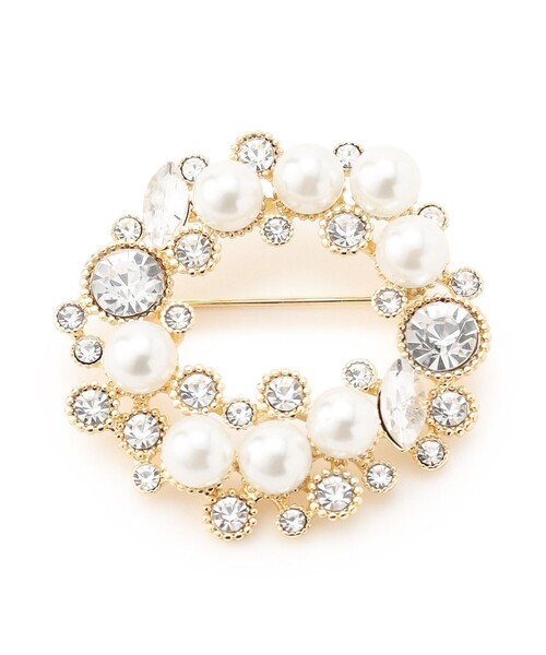 23区(ニジュウサンク)の「ビジューMIX サークル ブローチ(ブローチ/コサージュ・レディース・ゴールド系・F)」の8枚目の写真