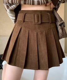 ampm | ベルト付き コーデュロイ フレアミニスカート(スカート)