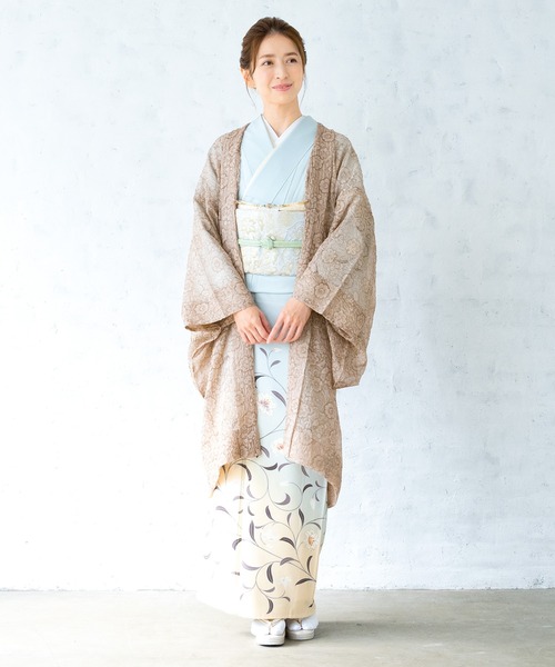 SOUBIEN(ソウビエン)の「選べる24種!大人可愛い透け感のあるレディース羽織(和装小物・レディース・ピンクベージュ/アイボリー/ベージュ/ライトグレー/ダルブルー系/ライトブルーグレー/グリーン系3/ライトブラウン/クリーム/パープル系/グレー系/杢グレー/パープル系1/ブルー系/ダルブルー系1/グレー系1/ライトピンク・FREE)」の7枚目の写真