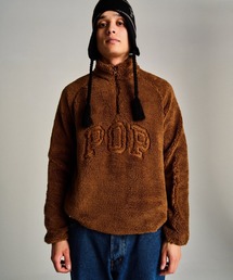 POP TRADING COMPANY(|bvg[fBOJpj[)POP TRADING COMPANY/|bvg[fBOJpj[/Pop Halfzip Polar Fleece Sweat Bison(XEFbg)