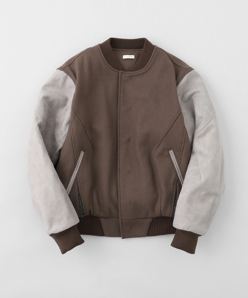 BAYCREW'S DEPO(ベイクルーズデポ)の「XLIM / エクスリム EP.8 02 JACKET(スタジャン・メンズ・ブラウン/ネイビー・SMALL/MEDIUM)」の1枚目の写真