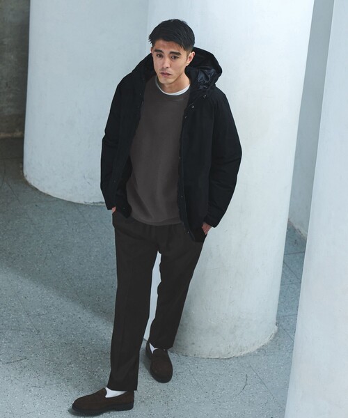 green label relaxing(グリーンレーベルリラクシング)の「T/W フード ダウン ブルゾン(ダウンジャケット/コート・メンズ・ブラック/グレー/ネイビー・S/M/L/XL)」の4枚目の写真