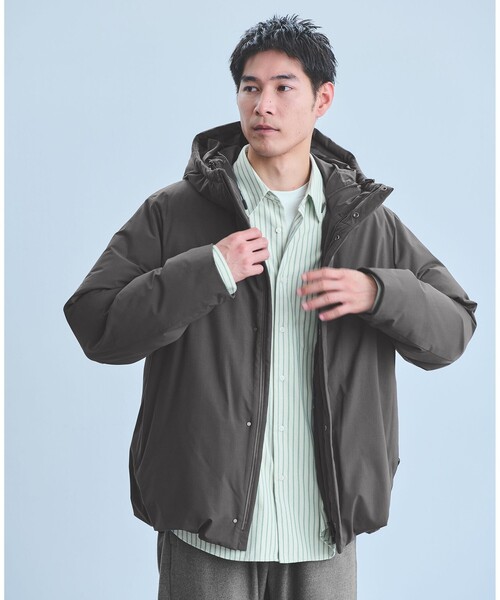 green label relaxing(グリーンレーベルリラクシング)の「T/W フード ダウン ブルゾン(ダウンジャケット/コート・メンズ・ブラック/グレー/ネイビー・S/M/L/XL)」の5枚目の写真