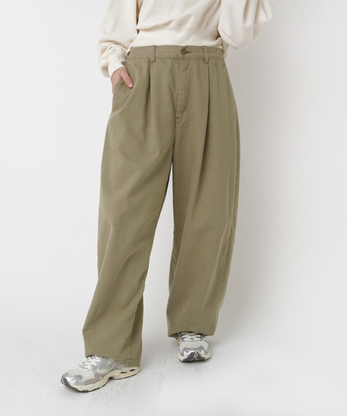 RNA-N（アールエヌエーエヌ）の「R4400 コットンウールクラシックバレルパンツ（その他パンツ・レディース・オリーブ/キナリ/パープル・FREE）」の3枚目の写真