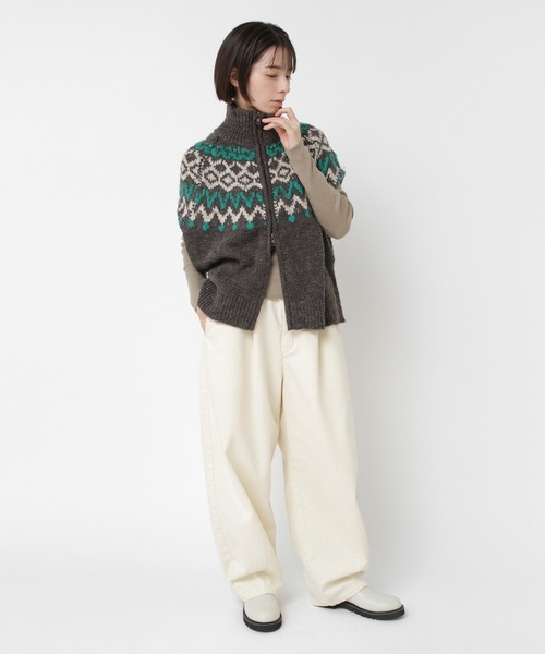RNA-N（アールエヌエーエヌ）の「R4400 コットンウールクラシックバレルパンツ（その他パンツ・レディース・オリーブ/キナリ/パープル・FREE）」の14枚目の写真