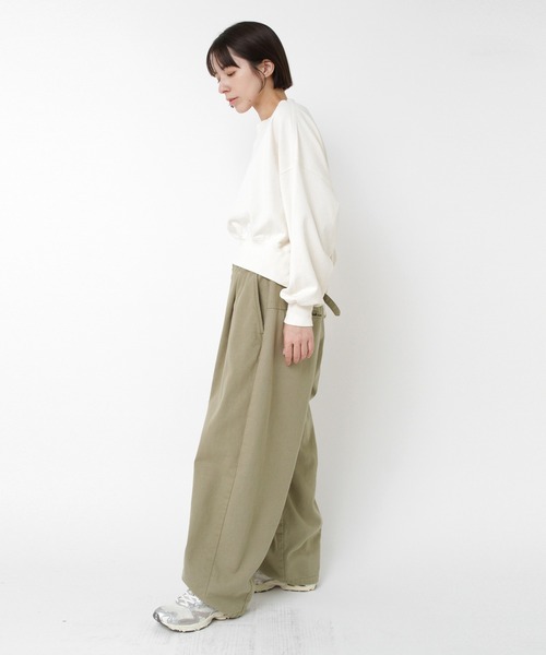 RNA-N（アールエヌエーエヌ）の「R4400 コットンウールクラシックバレルパンツ（その他パンツ・レディース・オリーブ/キナリ/パープル・FREE）」の21枚目の写真