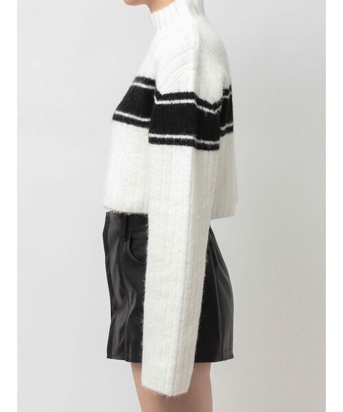 GYDA(ジェイダ)の「SymmetryGYDAリブニットトップス(ニット/セーター・レディース・ライトグレー/ブラック/オフホワイト・FREE)」の19枚目の写真