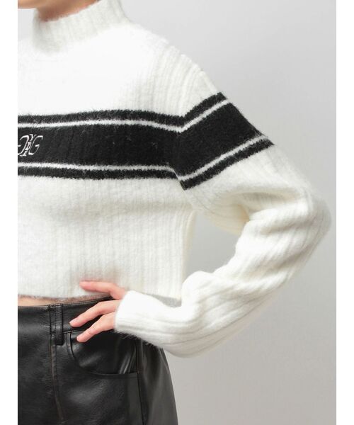 GYDA(ジェイダ)の「SymmetryGYDAリブニットトップス(ニット/セーター・レディース・ライトグレー/ブラック/オフホワイト・FREE)」の22枚目の写真