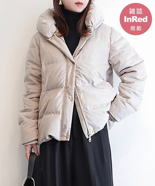 ikka（イッカ）の「【雑誌InRed1月号掲載】細コール2WAY洗えるダウンジャケット【洗濯機で洗える／親子コーデ】（ダウンジャケット/コート・レディース・グリーン系/ベージュ/ブラウン系その他/ブラック・M/L/S）」の3枚目の写真