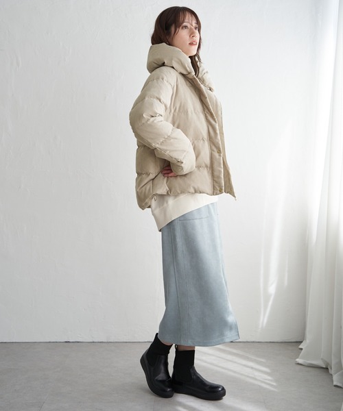 ikka（イッカ）の「【雑誌InRed1月号掲載】細コール2WAY洗えるダウンジャケット【洗濯機で洗える／親子コーデ】（ダウンジャケット/コート・レディース・グリーン系/ベージュ/ブラウン系その他/ブラック・M/L/S）」の18枚目の写真