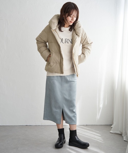 ikka（イッカ）の「【雑誌InRed1月号掲載】細コール2WAY洗えるダウンジャケット【洗濯機で洗える／親子コーデ】（ダウンジャケット/コート・レディース・グリーン系/ベージュ/ブラウン系その他/ブラック・M/L/S）」の19枚目の写真