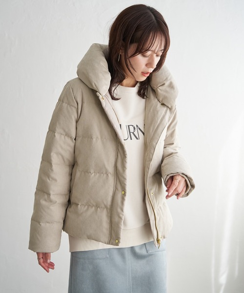 ikka（イッカ）の「【雑誌InRed1月号掲載】細コール2WAY洗えるダウンジャケット【洗濯機で洗える／親子コーデ】（ダウンジャケット/コート・レディース・グリーン系/ベージュ/ブラウン系その他/ブラック・M/L/S）」の16枚目の写真