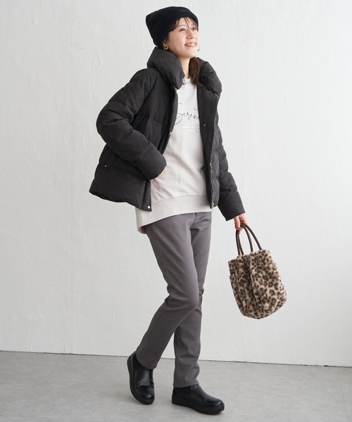 ikka（イッカ）の「【雑誌InRed1月号掲載】細コール2WAY洗えるダウンジャケット【洗濯機で洗える／親子コーデ】（ダウンジャケット/コート・レディース・グリーン系/ベージュ/ブラウン系その他/ブラック・M/L/S）」の10枚目の写真