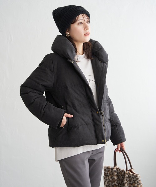 ikka（イッカ）の「【雑誌InRed1月号掲載】細コール2WAY洗えるダウンジャケット【洗濯機で洗える／親子コーデ】（ダウンジャケット/コート・レディース・グリーン系/ベージュ/ブラウン系その他/ブラック・M/L/S）」の8枚目の写真