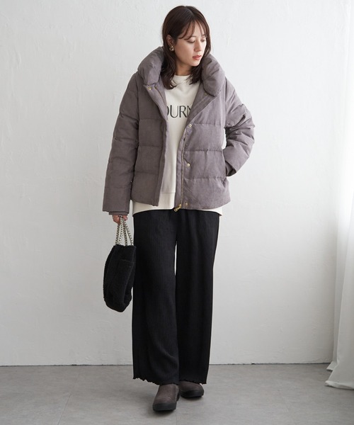 ikka（イッカ）の「【雑誌InRed1月号掲載】細コール2WAY洗えるダウンジャケット【洗濯機で洗える／親子コーデ】（ダウンジャケット/コート・レディース・グリーン系/ベージュ/ブラウン系その他/ブラック・M/L/S）」の14枚目の写真