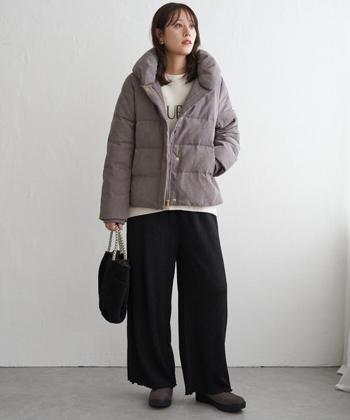 ikka（イッカ）の「【雑誌InRed1月号掲載】細コール2WAY洗えるダウンジャケット【洗濯機で洗える／親子コーデ】（ダウンジャケット/コート・レディース・グリーン系/ベージュ/ブラウン系その他/ブラック・M/L/S）」の15枚目の写真