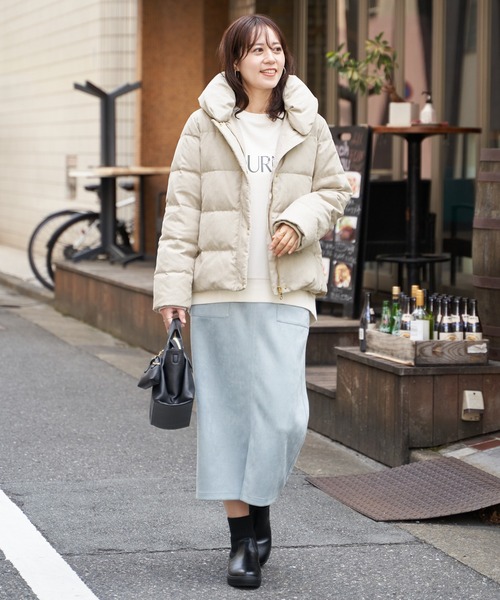 ikka（イッカ）の「【雑誌InRed1月号掲載】細コール2WAY洗えるダウンジャケット【洗濯機で洗える／親子コーデ】（ダウンジャケット/コート・レディース・グリーン系/ベージュ/ブラウン系その他/ブラック・M/L/S）」の6枚目の写真