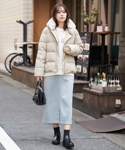 ikka（イッカ）の「【雑誌InRed1月号掲載】細コール2WAY洗えるダウンジャケット【洗濯機で洗える／親子コーデ】（ダウンジャケット/コート・レディース・グリーン系/ベージュ/ブラウン系その他/ブラック・M/L/S）」の7枚目の写真