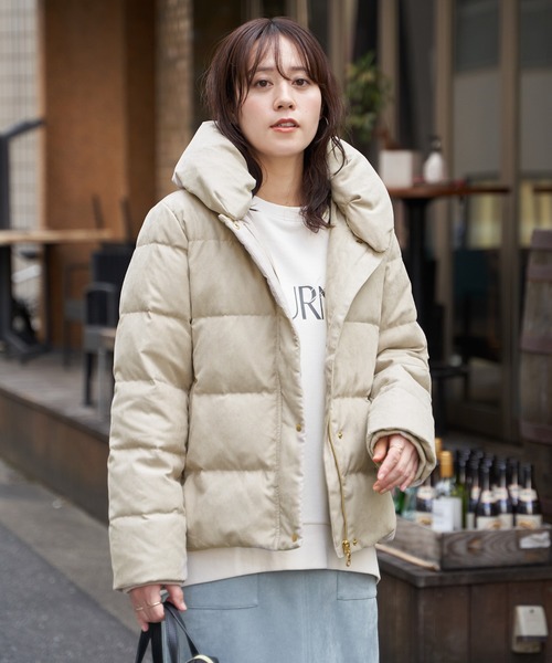 ikka（イッカ）の「【雑誌InRed1月号掲載】細コール2WAY洗えるダウンジャケット【洗濯機で洗える／親子コーデ】（ダウンジャケット/コート・レディース・グリーン系/ベージュ/ブラウン系その他/ブラック・M/L/S）」の5枚目の写真