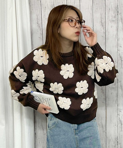 セール】《フラワーモチーフ×立体デザイン》レディース ジャカード