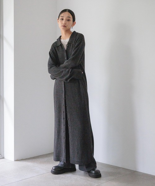 LOWRYS FARM（ローリーズファーム）の「ニットポロワンピース　 607903（ワンピース・レディース・アイボリー/グレー/チャコールグレー/ブラウン・FREE）」の3枚目の写真