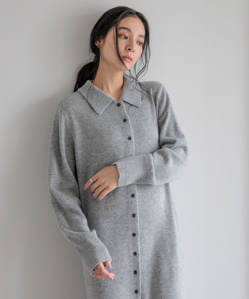 LOWRYS FARM（ローリーズファーム）の「ニットポロワンピース　 607903（ワンピース・レディース・アイボリー/グレー/チャコールグレー/ブラウン・FREE）」の11枚目の写真