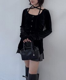 mline | [mline]ベロアチョーカー ボタンカーデ(Tシャツ/カットソー)