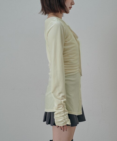 mline（エムライン）の「[mline]ベロアチョーカー ボタンカーデ（Tシャツ/カットソー・レディース・ブラック/ピンク/アイボリー/チャコールグレー・FREE）」の11枚目の写真