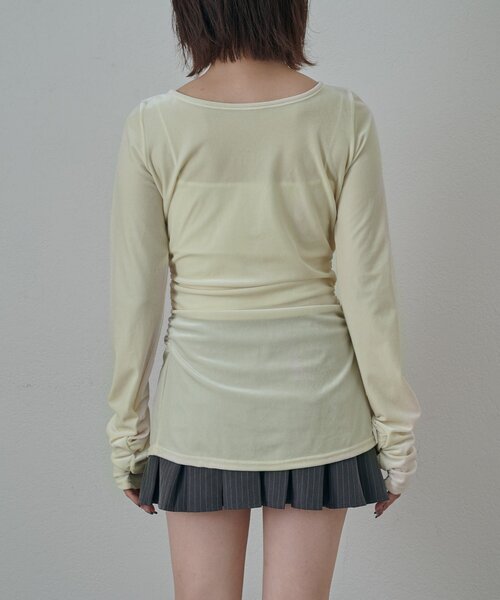 mline（エムライン）の「[mline]ベロアチョーカー ボタンカーデ（Tシャツ/カットソー・レディース・ブラック/ピンク/アイボリー/チャコールグレー・FREE）」の10枚目の写真