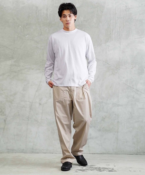 ドライポンチ 吸汗速乾 モックネック ロンT カットソー（Tシャツ
