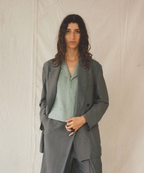 CURRENTAGE(カレンテージ)の「WASHER TAFFTA JKT/シーズンレス/ジャンルレス/テーラードジャケット/CURRENTAGE(テーラードジャケット・メンズ・グレー/ピンク・3/4)」の2枚目の写真