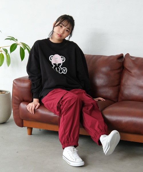 GLOBAL WORK(グローバルワーク)の「あったかリボンカーゴパンツ/AND YUA ANY/599701(カーゴパンツ・キッズ・チャコールグレー/レッド・SMALL/MEDIUM)」の4枚目の写真
