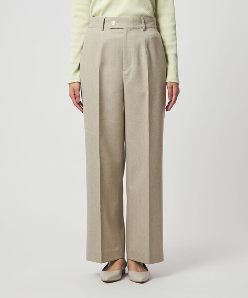 green label relaxing（グリーンレーベルリラクシング）の「［size SHORT/TALLあり］Greed グリード メランジ ストレート パンツ（スラックス・レディース・ベージュ・TALL/40/38/36/SHORT）」の15枚目の写真