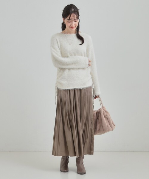 DRESKIP(ドレスキップ)の「【着丈選べる/あったか】裏に秘密 プリーツスカート(スカート・レディース・ピンク系/チャコールグレー/ナチュラル/ブラウン系・00/11)」の14枚目の写真