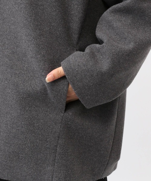 studio CLIP（スタディオクリップ）の「《natural by clip》コクーンミドルコート（チェスターコート・レディース・チャコールグレー/グレイッシュベージュ・FREE）」の17枚目の写真