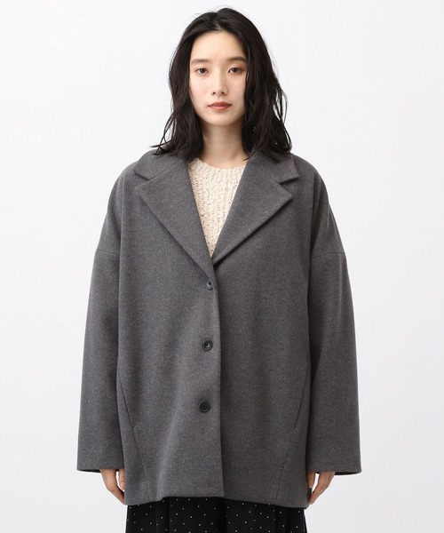 studio CLIP（スタディオクリップ）の「《natural by clip》コクーンミドルコート（チェスターコート・レディース・チャコールグレー/グレイッシュベージュ・FREE）」の11枚目の写真