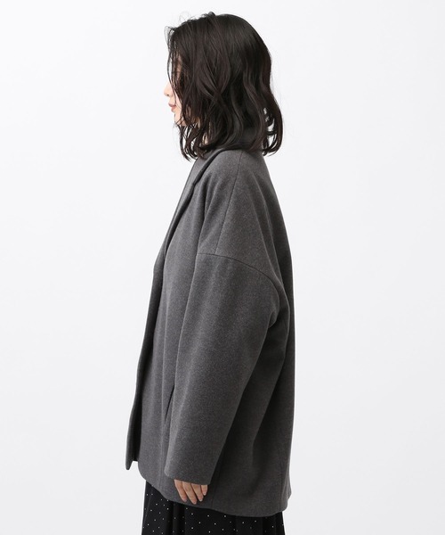 studio CLIP（スタディオクリップ）の「《natural by clip》コクーンミドルコート（チェスターコート・レディース・チャコールグレー/グレイッシュベージュ・FREE）」の12枚目の写真