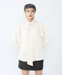 PUNYUS | リボン付きドットブラウス(シャツ/ブラウス)