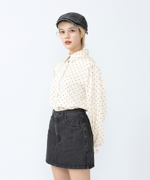 PUNYUS（プニュズ）の「リボン付きドットブラウス（シャツ/ブラウス・レディース・ブラウン/ホワイト/ブラック・3/2/1/4）」の10枚目の写真