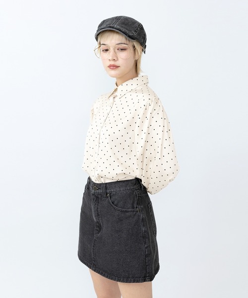 PUNYUS（プニュズ）の「リボン付きドットブラウス（シャツ/ブラウス・レディース・ブラウン/ホワイト/ブラック・3/2/1/4）」の11枚目の写真