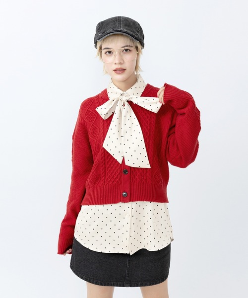 PUNYUS（プニュズ）の「リボン付きドットブラウス（シャツ/ブラウス・レディース・ブラウン/ホワイト/ブラック・3/2/1/4）」の16枚目の写真