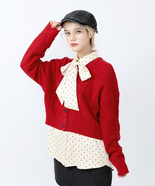 PUNYUS（プニュズ）の「リボン付きドットブラウス（シャツ/ブラウス・レディース・ブラウン/ホワイト/ブラック・3/2/1/4）」の17枚目の写真