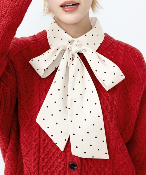 PUNYUS（プニュズ）の「リボン付きドットブラウス（シャツ/ブラウス・レディース・ブラウン/ホワイト/ブラック・3/2/1/4）」の19枚目の写真