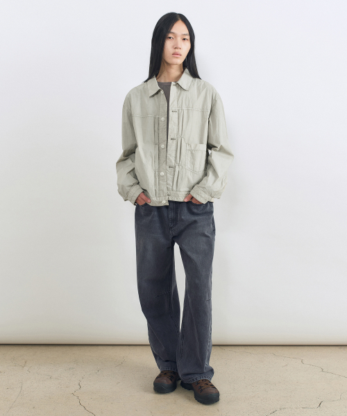 INSILENCE(インサイロンス)の「ガーメントダイ TYPE-1 ジャケット ASH BEIGE(デニムジャケット・レディース・その他・SMALL/MEDIUM/LARGE)」の2枚目の写真